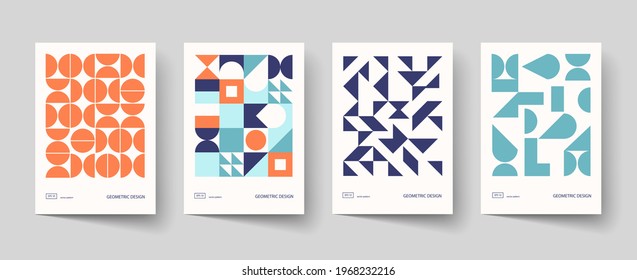 Trendy covers design. Minimal compositions of geometric shapes. Applicable for brochures, posters, covers and banners.