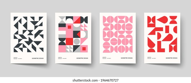 Trendy covers design. Minimal geometric shapes compositions. Applicable for brochures, posters, covers and banners.