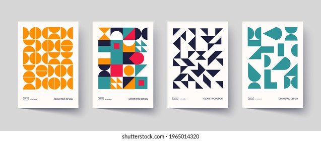 Trendy covers design. Minimal geometric shapes compositions. Applicable for brochures, posters, covers and banners. - Shutterstock ID 1965014320