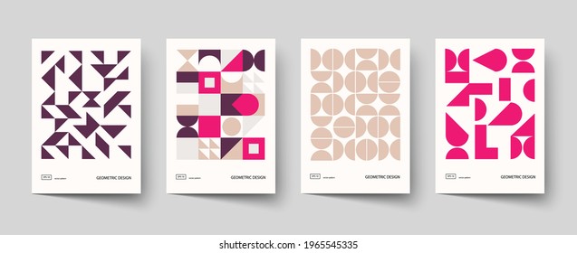 Trendy covers design. Minimal geometric shapes compositions. Applicable for brochures, posters, covers and banners.