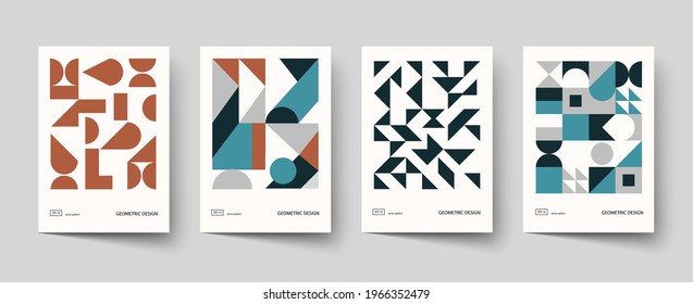 Trendy covers design. Minimal geometric shapes compositions. Applicable for brochures, posters, covers and banners. - Shutterstock ID 1966352479