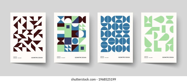 Trendy covers design. Minimal geometric shapes compositions. Applicable for brochures, posters, covers and banners.