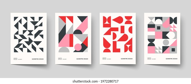 Trendy covers design. Minimal geometric shapes compositions. Applicable for brochures, posters, covers and banners. - Shutterstock ID 1972280717