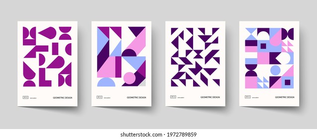 Trendy covers design. Minimal geometric shapes compositions. Applicable for brochures, posters, covers and banners.
