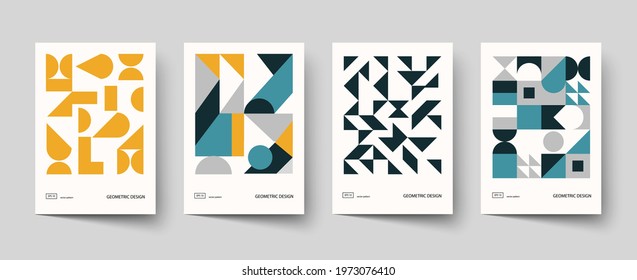 Trendy covers design. Minimal geometric shapes compositions. Applicable for brochures, posters, covers and banners. - Shutterstock ID 1973076410