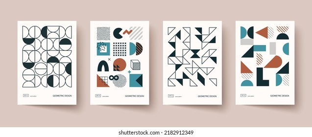 Diseño de portadas de moda. Composiciones geométricas mínimas. Aplicable a folletos, carteles, portadas y banners.
