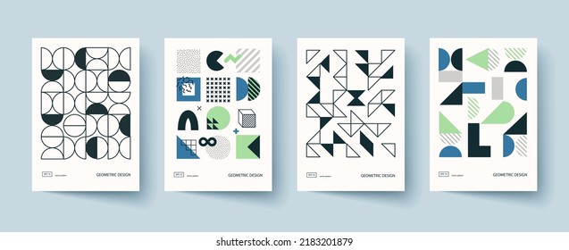 Diseño de portadas de moda. Composiciones geométricas mínimas. Aplicable a folletos, carteles, portadas y banners.