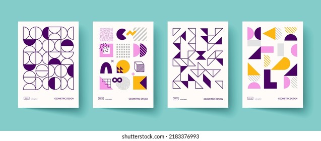 Diseño de portadas de moda. Composiciones geométricas mínimas. Aplicable a folletos, carteles, portadas y banners.
