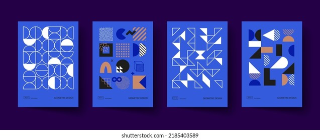 Trendy covers design. Minimal geometric shapes compositions. Applicable for brochures, posters, covers and banners.