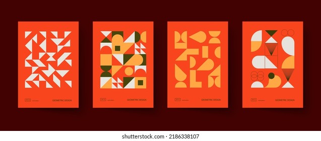 Trendy covers design. Minimal geometric shapes compositions. Applicable for brochures, posters, covers and banners.