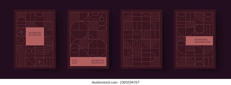 Trendy covers design. Minimal geometric shapes compositions. Applicable for brochures, posters, covers and banners.