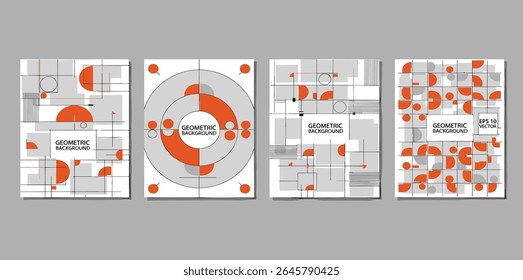 Design de capas na moda. Composições mínimas de formas geométricas. Aplicável a brochuras, cartazes, capas e faixas.
