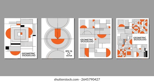 Design de capas na moda. Composições mínimas de formas geométricas. Aplicável a brochuras, cartazes, capas e faixas.
