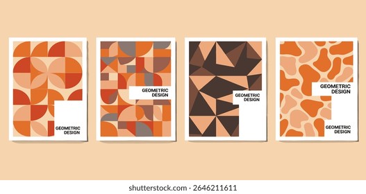 Design de capas na moda. Composições mínimas de formas geométricas. Aplicável a brochuras, cartazes, capas e faixas.