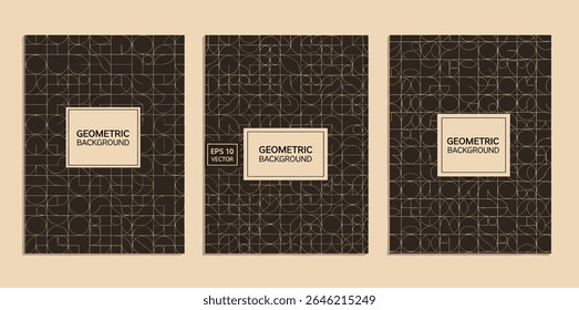 Design de capas na moda. Composições mínimas de formas geométricas. Aplicável a brochuras, cartazes, capas e faixas.