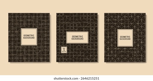 Design de capas na moda. Composições mínimas de formas geométricas. Aplicável a brochuras, cartazes, capas e faixas.