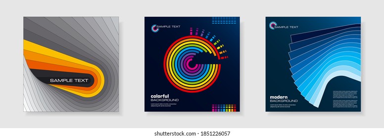 Trendy covers design set. Abstract geometric cover. Cool gradient shapes minimal design. Creative background for posters, presentation, brochure, catalog, book, flyer, business cards, calendars. EPS10