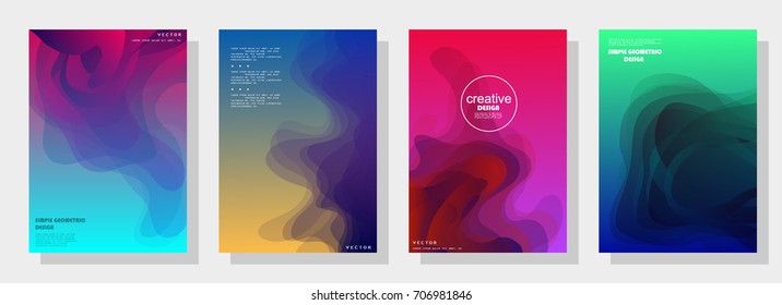 Trendy covers design. Simple overlap in colorful background. Eps10