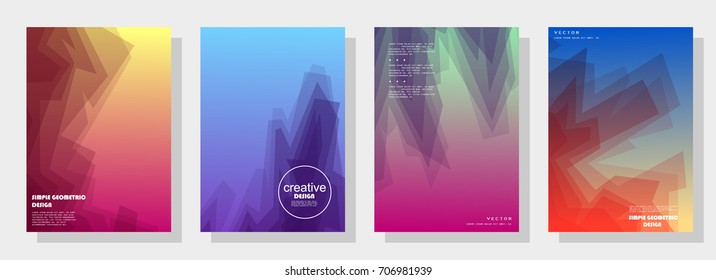 Trendy covers design. Simple overlap in colorful background. Eps10