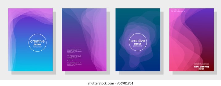 Trendy covers design. Simple overlap in colorful background. Eps10