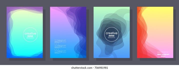 Trendy covers design. Simple overlap in colorful background. Eps10