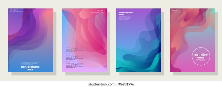 Trendy covers design. Simple overlap in colorful background. Eps10