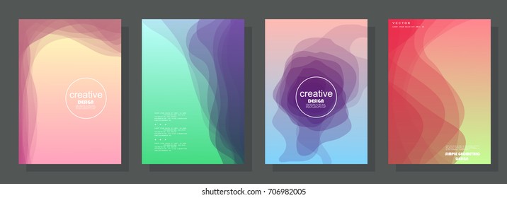 Trendy covers design. Simple overlap in colorful background. Eps10