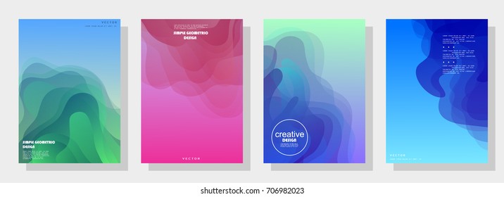 Trendy covers design. Simple overlap in colorful background. Eps10