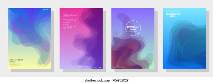 Trendy covers design. Simple overlap in colorful background. Eps10