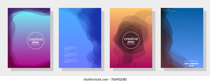 Trendy covers design. Simple overlap in colorful background. Eps10