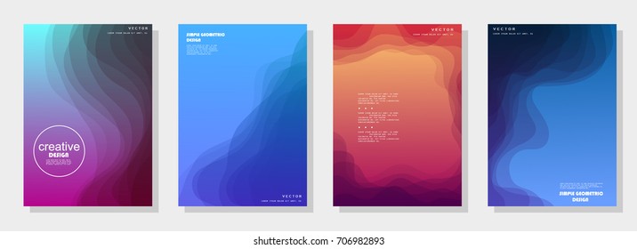 Trendy covers design. Simple overlap in colorful background. Eps10