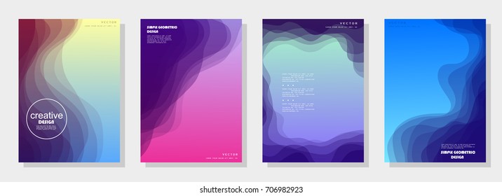 Trendy Covers Design. Einfache Überschneidung auf buntem Hintergrund. EPS10