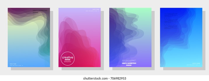 Trendy covers design. Simple overlap in colorful background. Eps10