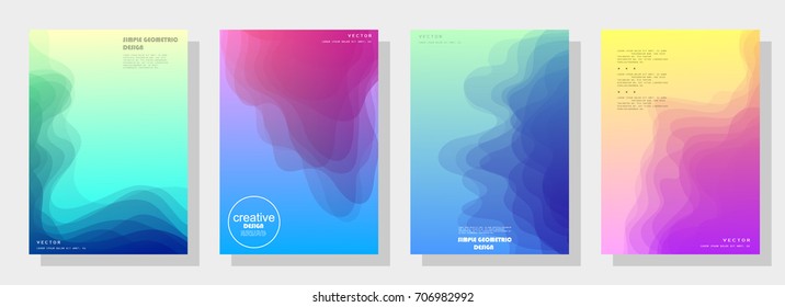 Trendy covers design. Simple overlap in colorful background. Eps10