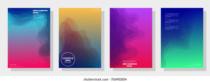 Trendy covers design. Simple overlap in colorful background. Eps10