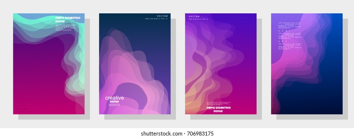Trendy covers design. Simple overlap in colorful background. Eps10