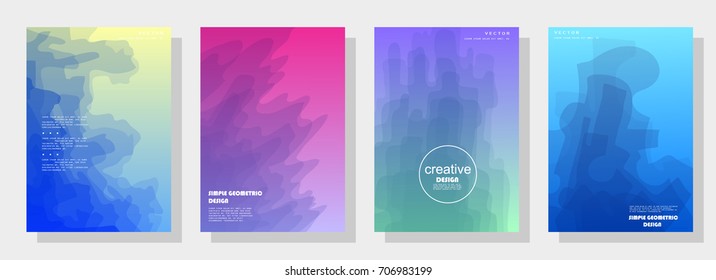 Trendy covers design. Simple overlap in colorful background. Eps10