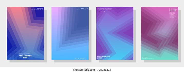 Trendy covers design. Simple overlap in colorful background. Eps10