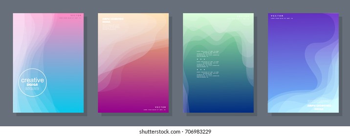 Trendy covers design. Simple overlap in colorful background. Eps10