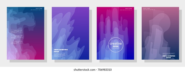 Trendy covers design. Simple overlap in colorful background. Eps10