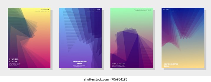 Trendy covers design. Simple overlap in colorful background. Eps10
