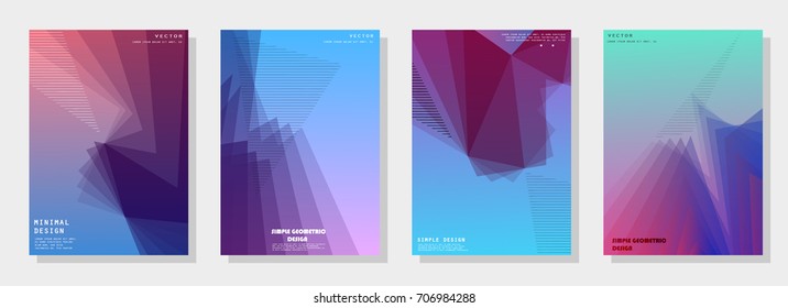 Trendy covers design. Simple overlap in colorful background. Eps10