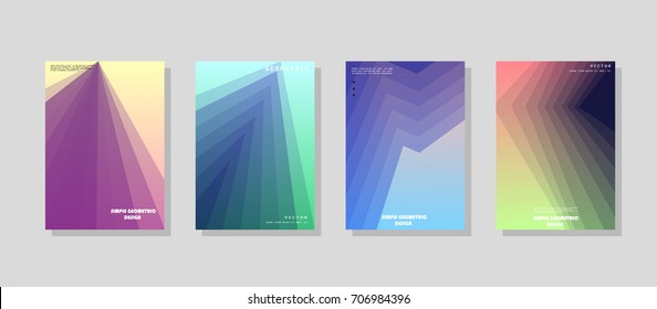 Trendy covers design. Simple overlap in colorful background. Eps10