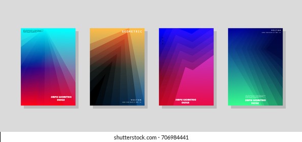 Trendy covers design. Simple overlap in colorful background. Eps10