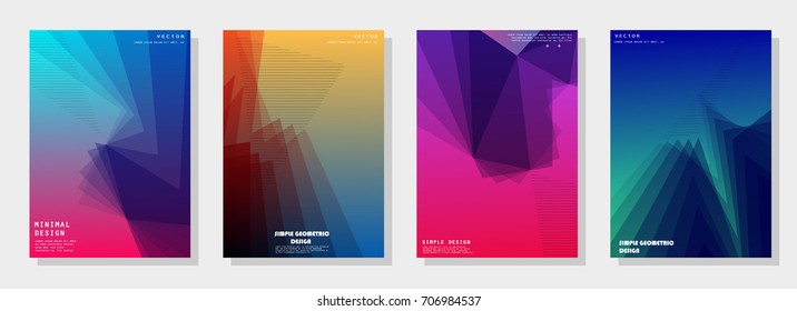 Trendy covers design. Simple overlap in colorful background. Eps10