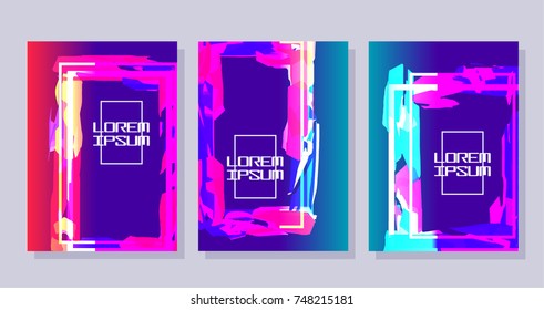 Trendy covers design. Vector halftone gradients.