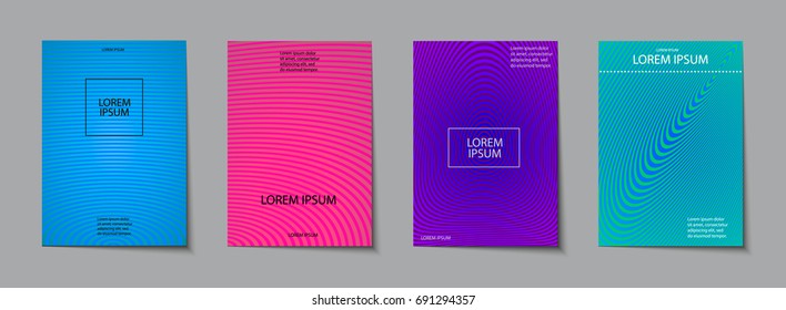 Trendy Covers set. Abstract, geometric, halftone pattern. Simple shapes with Modern, Minimal Design