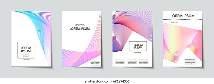 Juego de tapas de moda. Patrón abstracto, geométrico, de medio tono. Formas simples con diseño moderno y mínimo