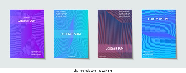 Trendy Covers set. Abstract, geometric, halftone pattern. Simple shapes with Modern, Minimal Design