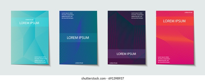 Trendy Covers set. Abstract, geometric, halftone pattern. Simple shapes with Modern, Minimal Design